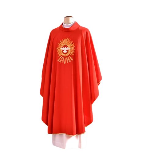 Ornat czerwony z symboliką Ducha Świętego - pas haftowany (98) - Ornaty czerwone - Nowość