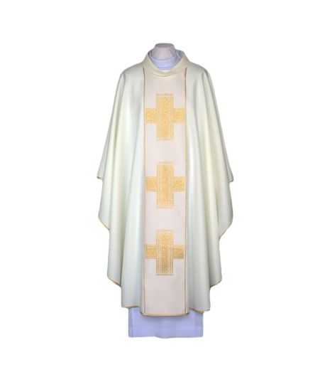 Ornat ecru, pas tkany - Krzyże (102) - Ornaty białe/ ecru - Nowość