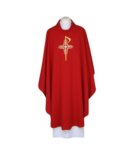 Ornat czerwony, pas haftowany - Krzyże (106) - Ornaty czerwone - Nowość