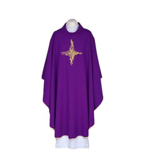 Ornat fioletowy, pas haftowany - Krzyż (116) - Ornaty fioletowe - Nowość