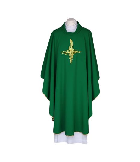 Ornat zielony, pas haftowany - Krzyż (117) - Ornaty zielone - Nowość