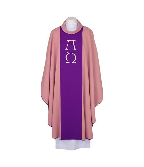 Ornat różowy, pas haftowany (123) - Szaty liturgiczne - Nowość