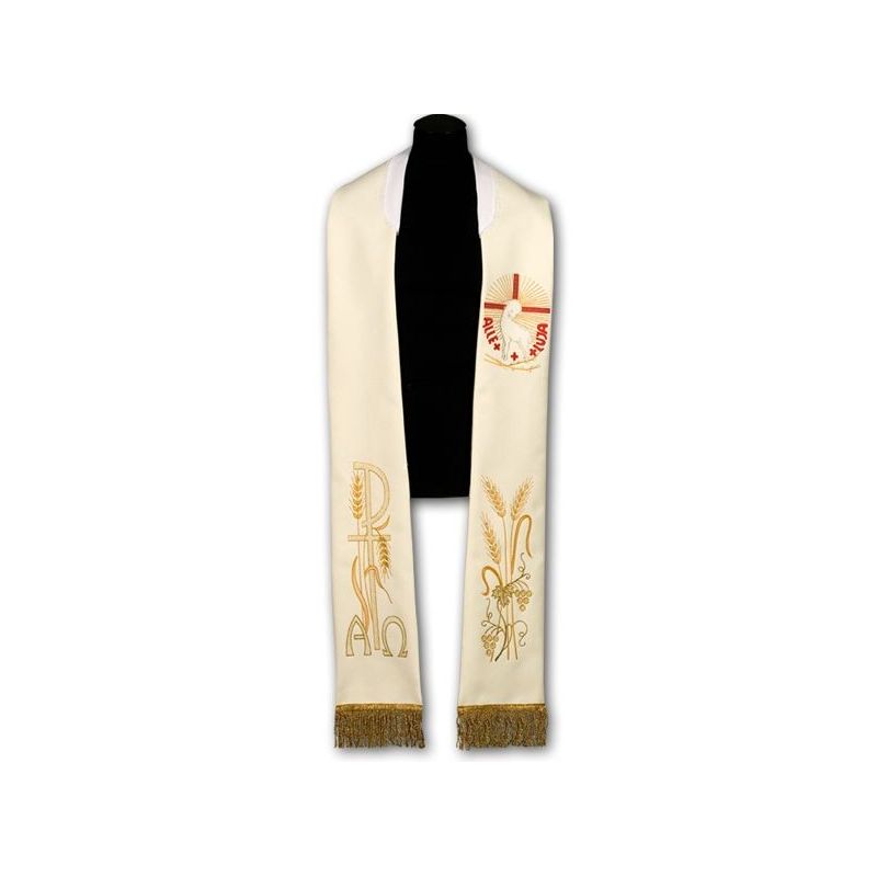 Stuła kapłańska wielkanocna - haftowana (218) - EUCHARYSTYCZNE - Stuła kapłańska wielkanocna - haftowana (218)