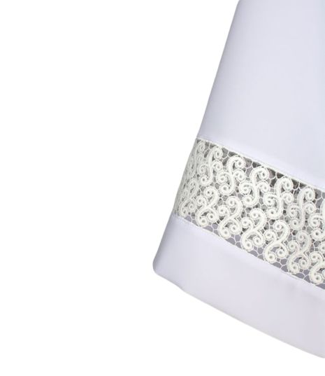 Alba kapłańska z białą, bawełnianą wstawką, gipiurą (23) - KOMŻE I ALBY  KAPŁAŃSKIE - zdjęcie 2 - Alba kapłańska z białą, bawełnianą wstawką, gipiurą (23)