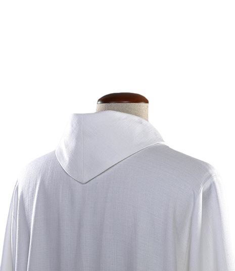 Alba kapłańska z szerokim kołnierzem, ozdobne mankiety (27) - KOMŻE I ALBY  KAPŁAŃSKIE - zdjęcie 2 - Alba kapłańska z szerokim kołnierzem, ozdobne mankiety (27)