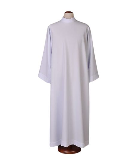 Alba kapłańska biała, prosty krój (32) - KOMŻE I ALBY  KAPŁAŃSKIE - Nowość