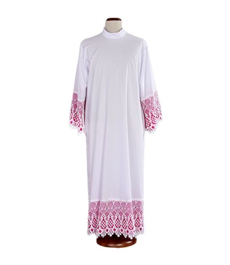 Alba kapłańska biała z podbitką kanonicką (34) - KOMŻE I ALBY  KAPŁAŃSKIE - Nowość