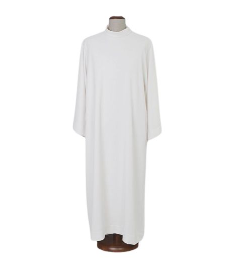 Alba kapłańska z domieszką lnu, prosty krój (35) - KOMŻE I ALBY  KAPŁAŃSKIE - Nowość