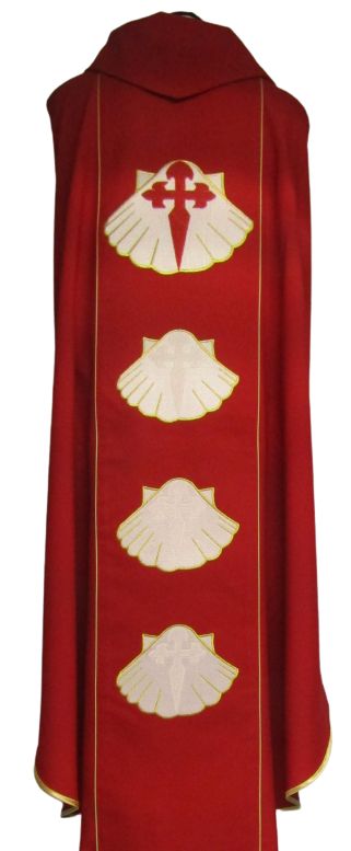 Ornat czerwony, haftowany - Święty Jakub (2) - Ornaty z wizerunkiem świętych - zdjęcie 2 - Ornat czerwony, haftowany - Święty Jakub (2)