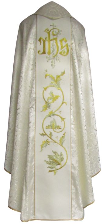 Ornat haftowany Święty Charbel - materiał ecru rozeta - Ornaty z wizerunkiem świętych - zdjęcie 2 - Ornat haftowany Święty Charbel - materiał ecru rozeta
