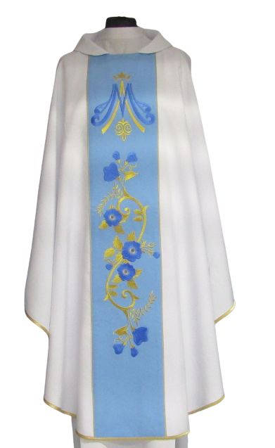 Ornat maryjny z haftowanym pasem (66) - Ornaty Maryjne - Nowość