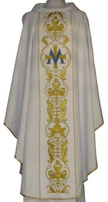 Ornat maryjny z haftowanym pasem (68) - Ornaty Maryjne - Nowość