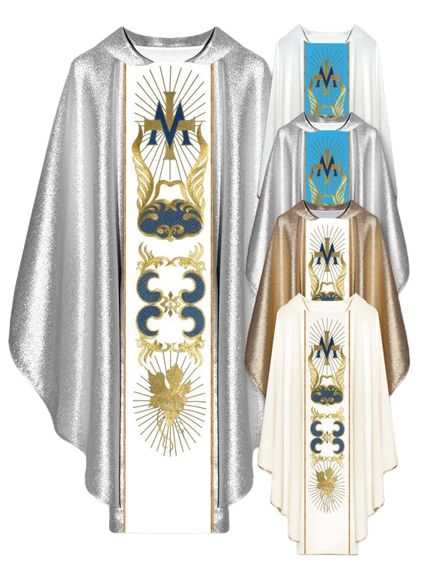 Ornat maryjny z haftowanym pasem (71) - Ornaty Maryjne - Nowość