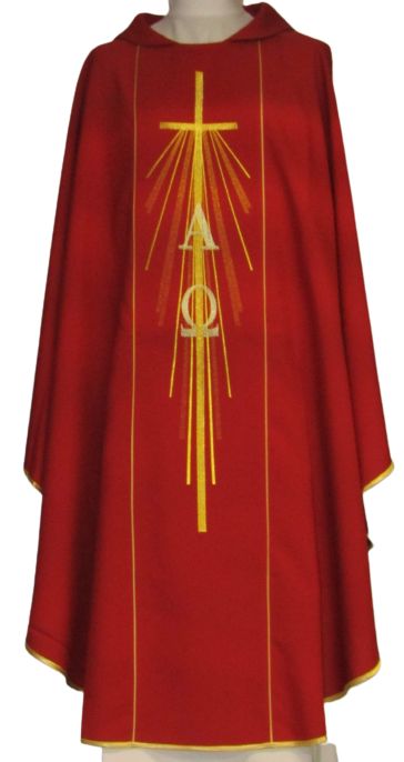 Ornat haftowany Alfa i Omega - kolory liturgiczne (11) - Ornaty haftowane - zdjęcie 3 - Ornat haftowany Alfa i Omega - kolory liturgiczne (11)