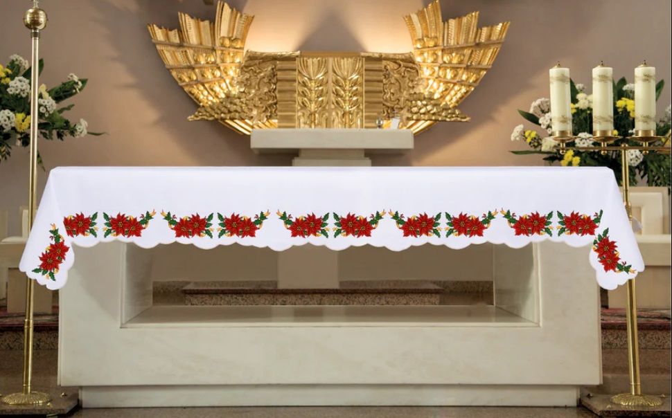 Obrus haftowany Boże Narodzenie - Gwiazdy Betlejemskie 3,5mx1,5m - OBRUSY OŁTARZOWE - Nowość