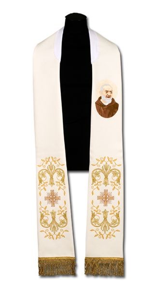 Stuła kapłańska Ojciec Pio (210) - Z POSTACIAMI - Nowość