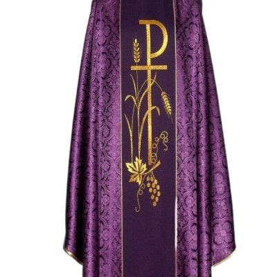 Ornat z komputerowo haftowanym pasem- rozeta (20) - Ornaty haftowane - zdjęcie 3 - Ornat z komputerowo haftowanym pasem- rozeta (20)