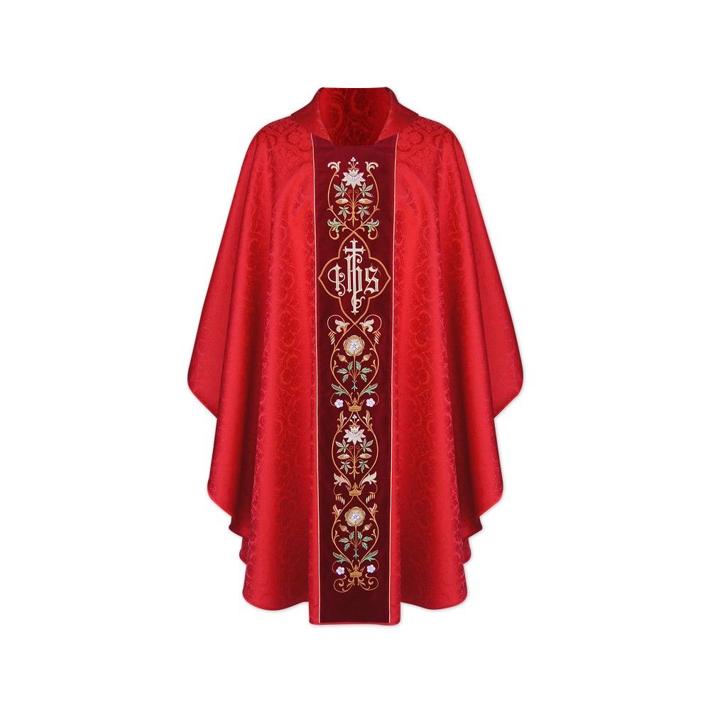 Ornat gotycki IHS żakard - kolory liturgiczne (16) - Ornaty haftowane - zdjęcie 3 - Ornat gotycki IHS  żorżeta - kolory liturgiczne (15)