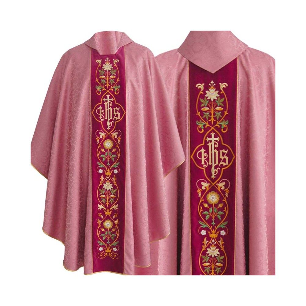 Ornat gotycki IHS żakard - kolory liturgiczne (16) - Ornaty haftowane - zdjęcie 6 - Ornat gotycki IHS  żorżeta - kolory liturgiczne (15)