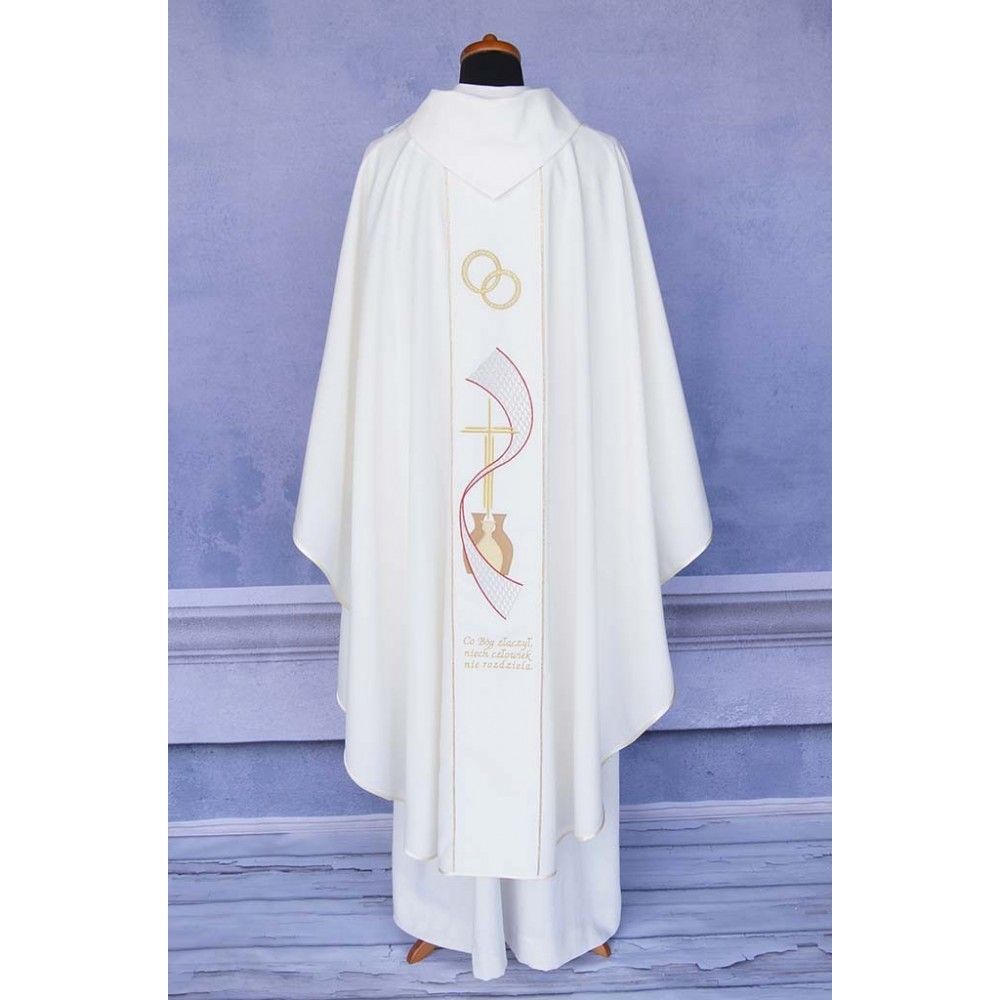 Ornat ślubny haftowany (B) - Ornaty ślubne - zdjęcie 3 - Ornat ślubny haftowany (B)