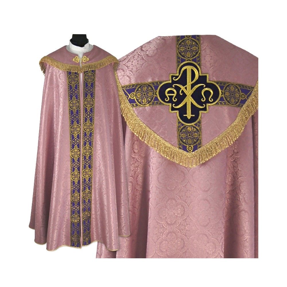 Kapa gotycka haftowana - kolor blady różowy (92) - KAPY LITURGICZNE - Nowość