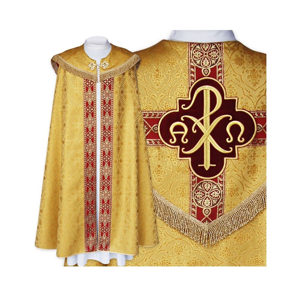 Kapa semi gotycka haftowana - kolor złoty (93) - KAPY LITURGICZNE - Nowość