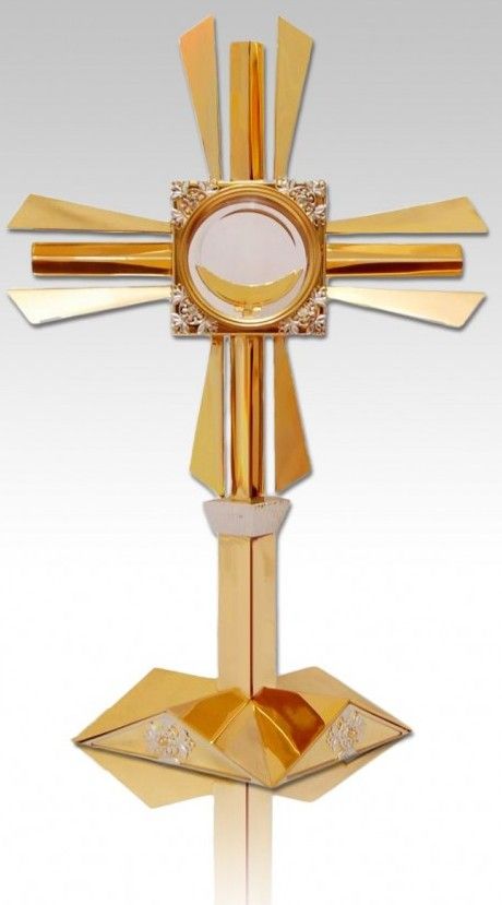 Monstrancja złocona ze srebrnymi ozdobami - 52 cm (S042) - MONSTRANCJE - Nowość