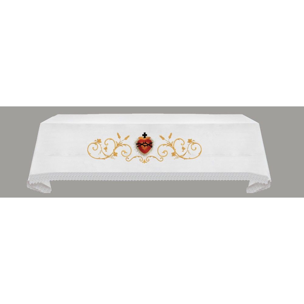 Obrus ołtarzowy haftowany - Serce w koronie - OBRUSY OŁTARZOWE - Nowość