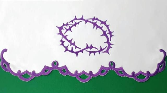 Obrus na Wielki Post - wzór eucharystyczny (231) - OBRUSY OŁTARZOWE - Nowość