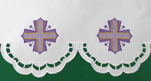 Obrus na Wielki Post - wzór eucharystyczny (232) - OBRUSY OŁTARZOWE - Nowość