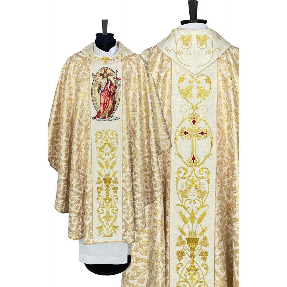 Ornat  haftowany z wizerunkiem  Jezusa Chrystusa - ORNATY WIELKANOCNE - Nowość