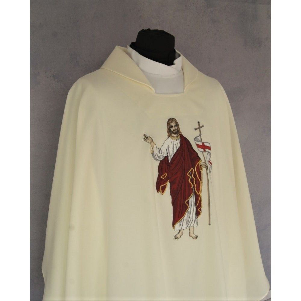 Ornat haftowany z wizerunkiem Jezusa Chrystusa (2) - ORNATY WIELKANOCNE - zdjęcie 2 - Ornat haftowany z wizerunkiem Jezusa Chrystusa (2)