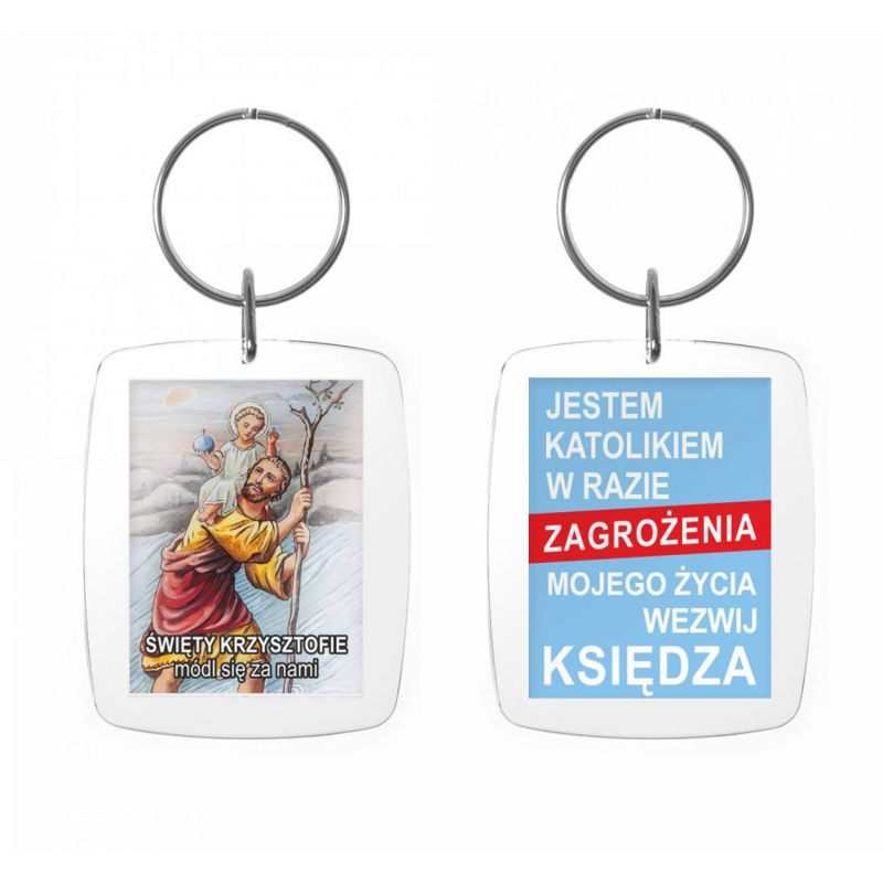 Brelok Święty Krzysztof - akryl (1) - Breloki religijne - Brelok Święty Krzysztof - akryl (1)