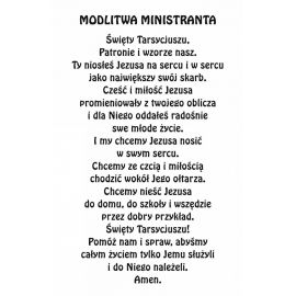 Obrazek z modlitwą ministranta - Święty Tarsycjusz - KOMŻE MINISTRANCKIE - zdjęcie 2 - Obrazek z modlitwą ministranta - Święty Tarsycjusz