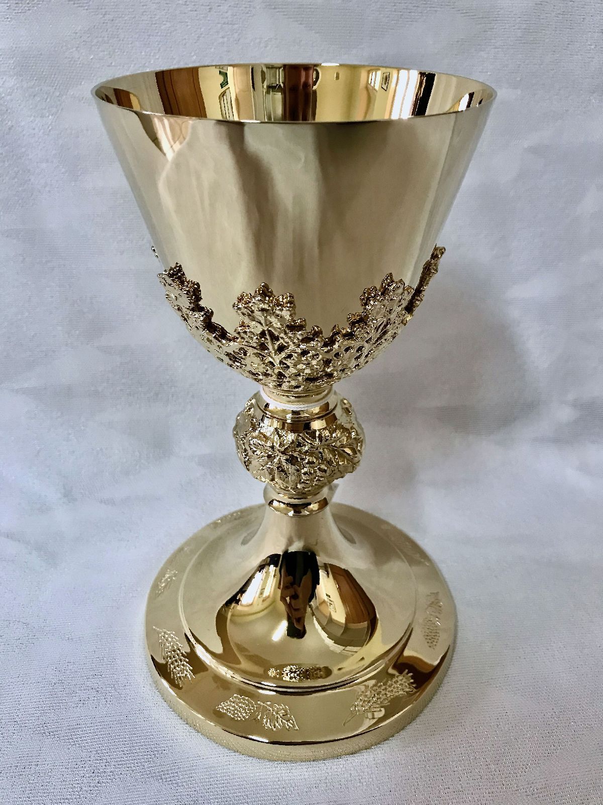 Kielich mszalny, winogrona złote - 20 cm (12DA) - KIELICHY MSZALNE - Nowość