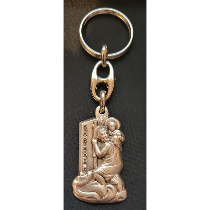 Brelok metalowy św. Krzysztof 4,5x3 cm - Breloki religijne - Brelok metalowy św. Krzysztof 4,5x3 cm