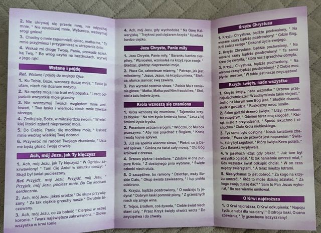 Pieśni wielkopostne i pasyjne - folder składany na 3 części - KSIĄŻKI, ROZWAŻANIA -  DROGA KRZYŻOWA - zdjęcie 2 - Pieśni wielkopostne i pasyjne - folder składany na 3 części