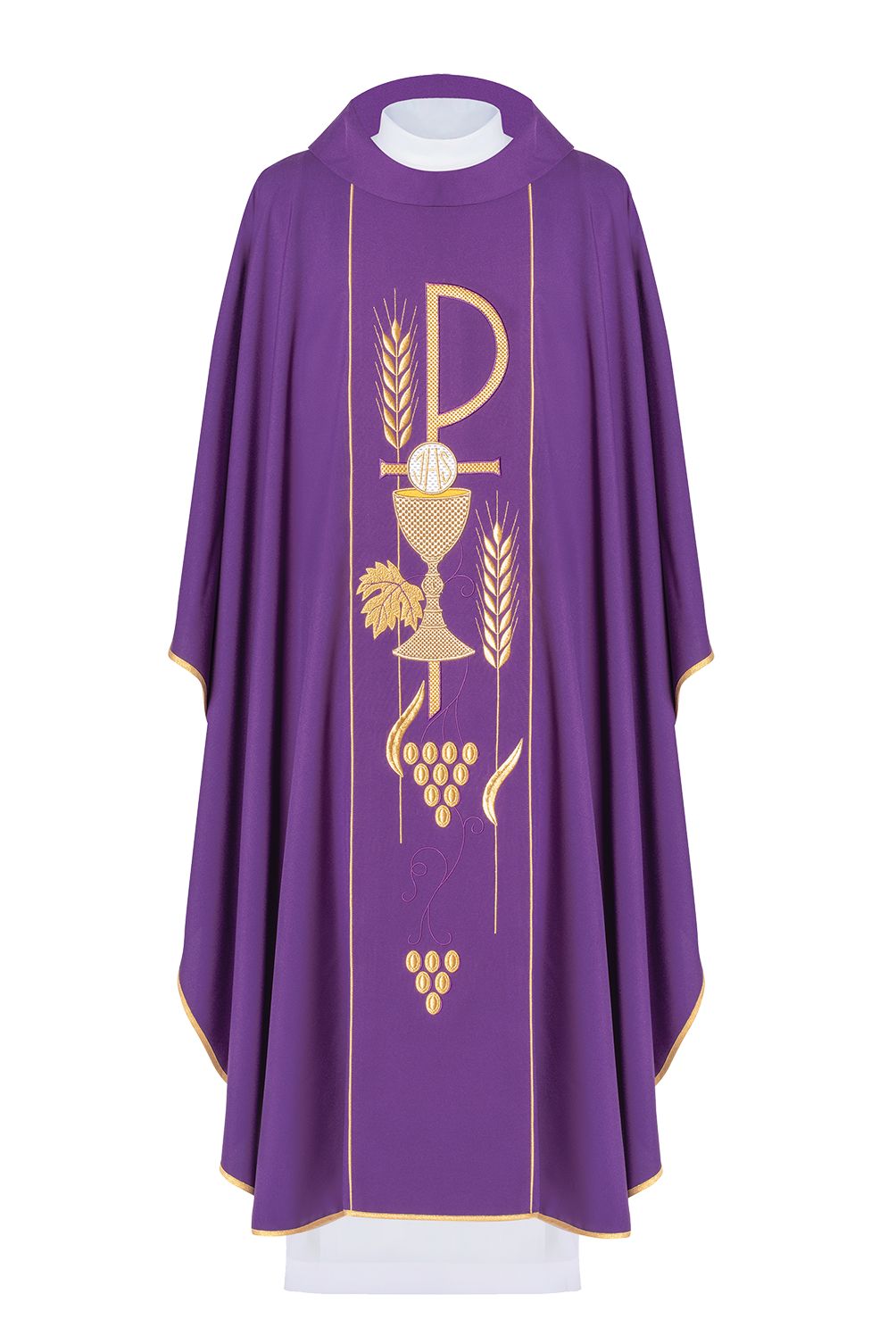 Ornat haftowany z symbolem Kielicha- fioletowy (H3) - Ornaty fioletowe - Nowość