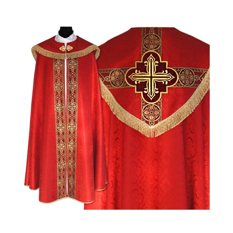 Kapa wzór gotycki kolory liturgiczne - tkanina żakard (12) - KAPY LITURGICZNE - Kapa wzór gotycki kolory liturgiczne - tkanina żakard (12)