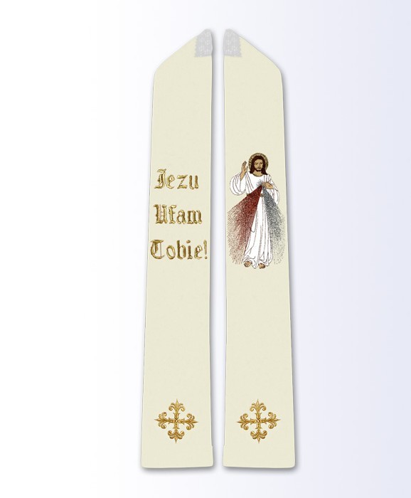 Stuła Jezu Ufam Tobie - Z POSTACIAMI - zdjęcie 2 - Stuła Jezu Ufam Tobie