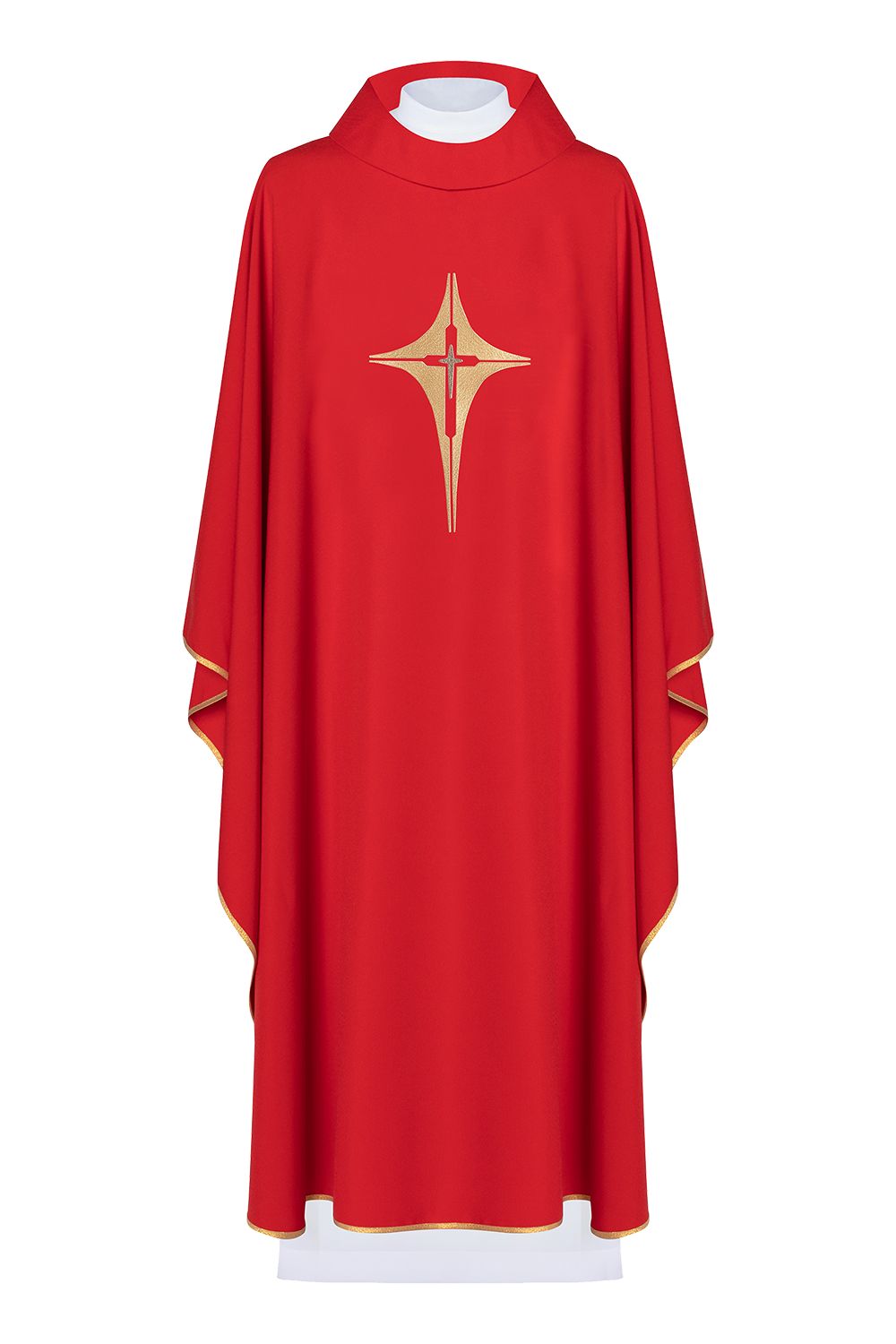 Ornat haftowany z symbolem Krzyża- czerwony (H2) - Ornaty czerwone - Nowość