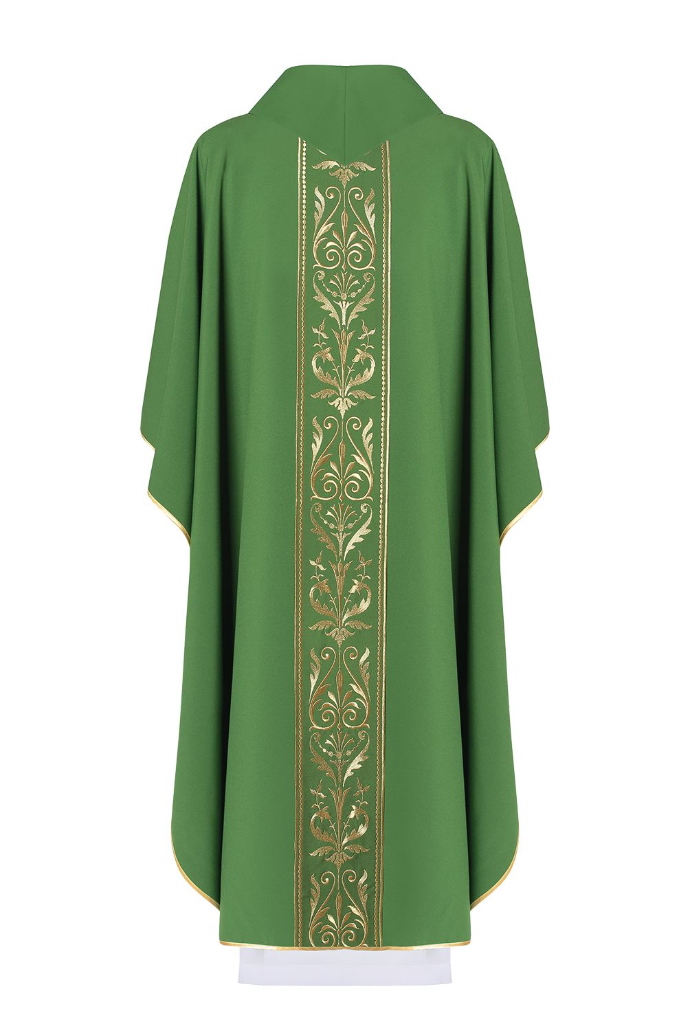 Ornat haftowany z ozdobnym pasem - zielony (H4) - Ornaty zielone - zdjęcie 2 - Ornat haftowany z ozdobnym pasem - zielony (H4)