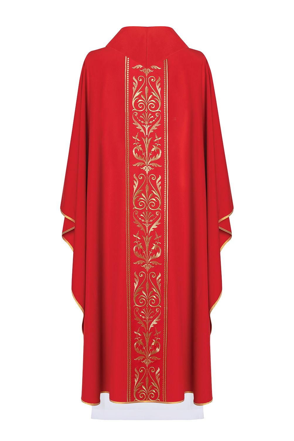 Ornat haftowany z ozdobnym pasem - czerwony (H4) - Ornaty czerwone - zdjęcie 2 - Ornat haftowany z ozdobnym pasem - czerwony (H4)