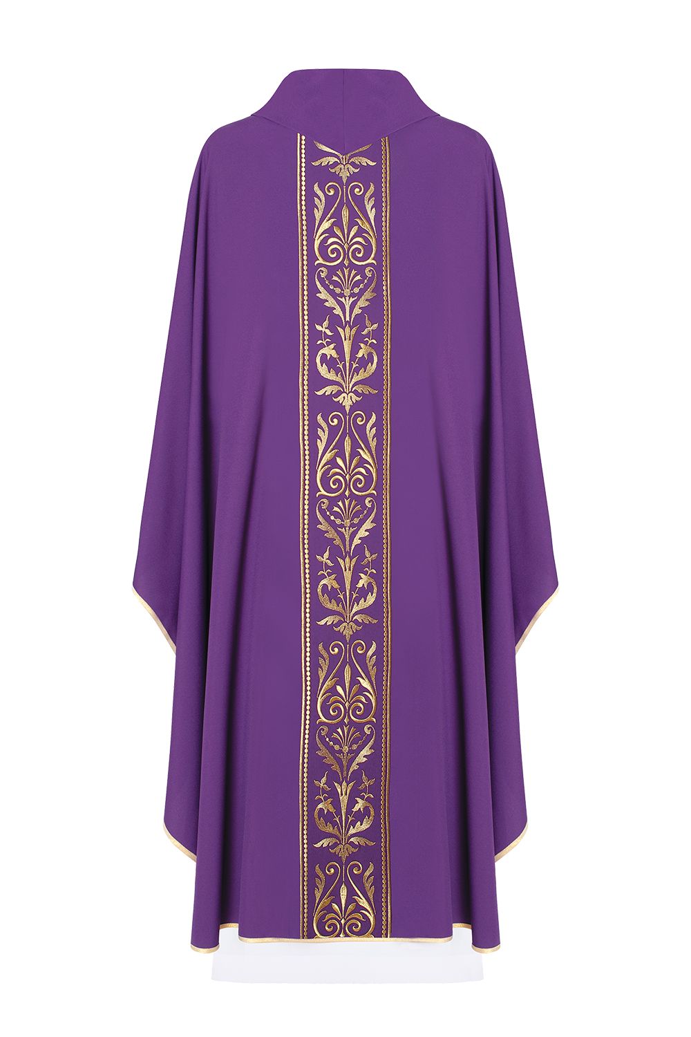 Ornat haftowany z ozdobnym pasem - fiolet (H4) - ORNATY NA WIELKI POST - zdjęcie 2 - Ornat haftowany z ozdobnym pasem - fiolet (H4)
