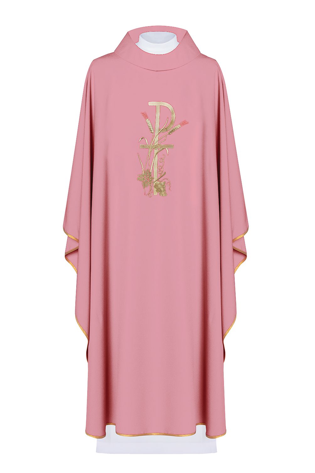 Ornat haftowany z ozdobnym haftem - różowy (H9) - Ornaty różowe - Nowość