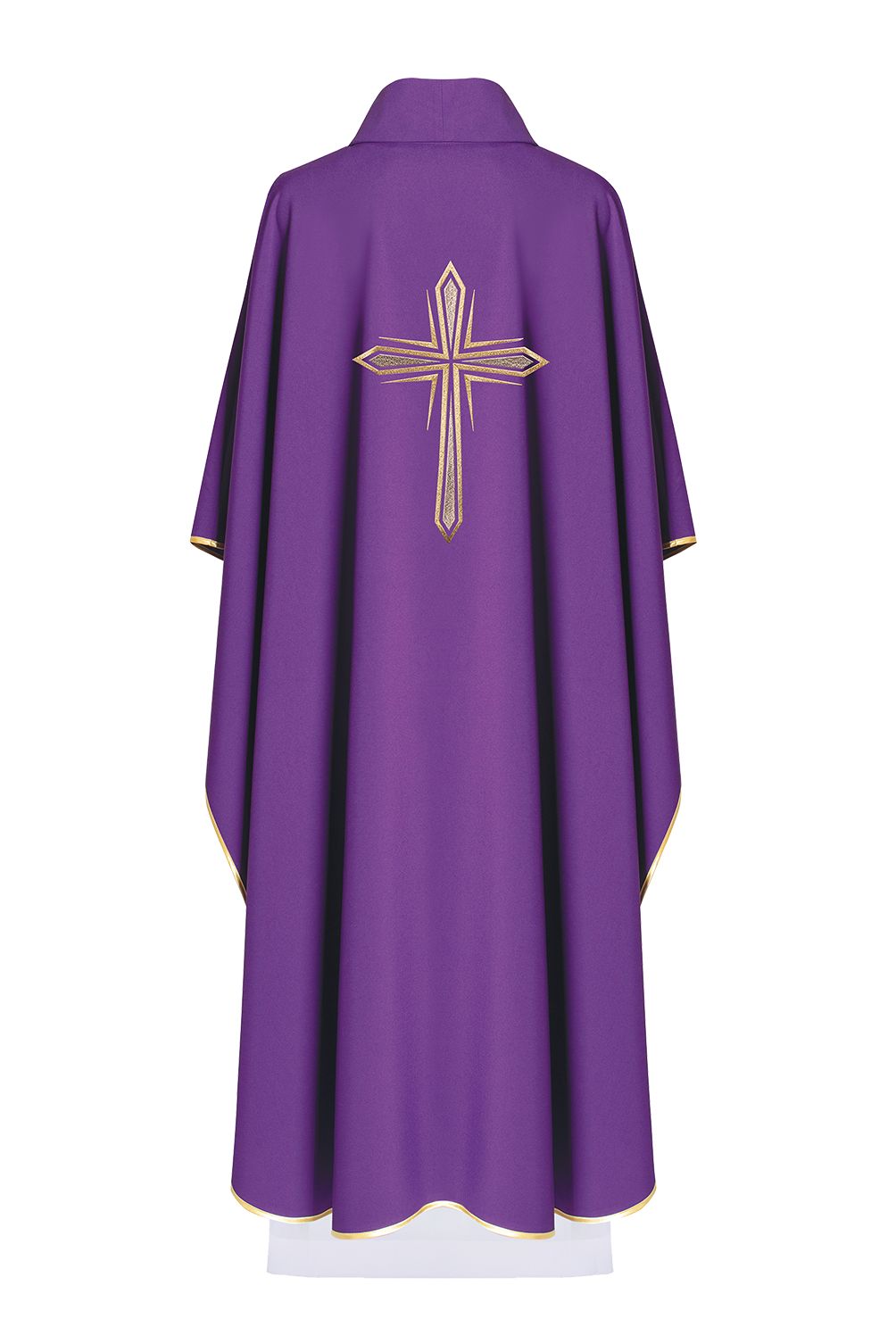 Ornat haftowany z symbolem krzyża - fioletowy (H11) - Ornaty fioletowe - zdjęcie 2 - Ornat haftowany z symbolem krzyża - fioletowy (H11)