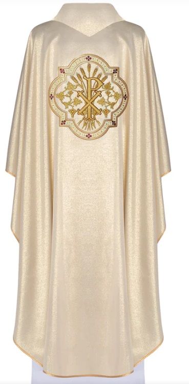 Ornat haftowany IHS i PAX - złoty (H28) - Ornaty złote/srebrne - zdjęcie 2 - Ornat haftowany IHS i PAX - złoty (H28)