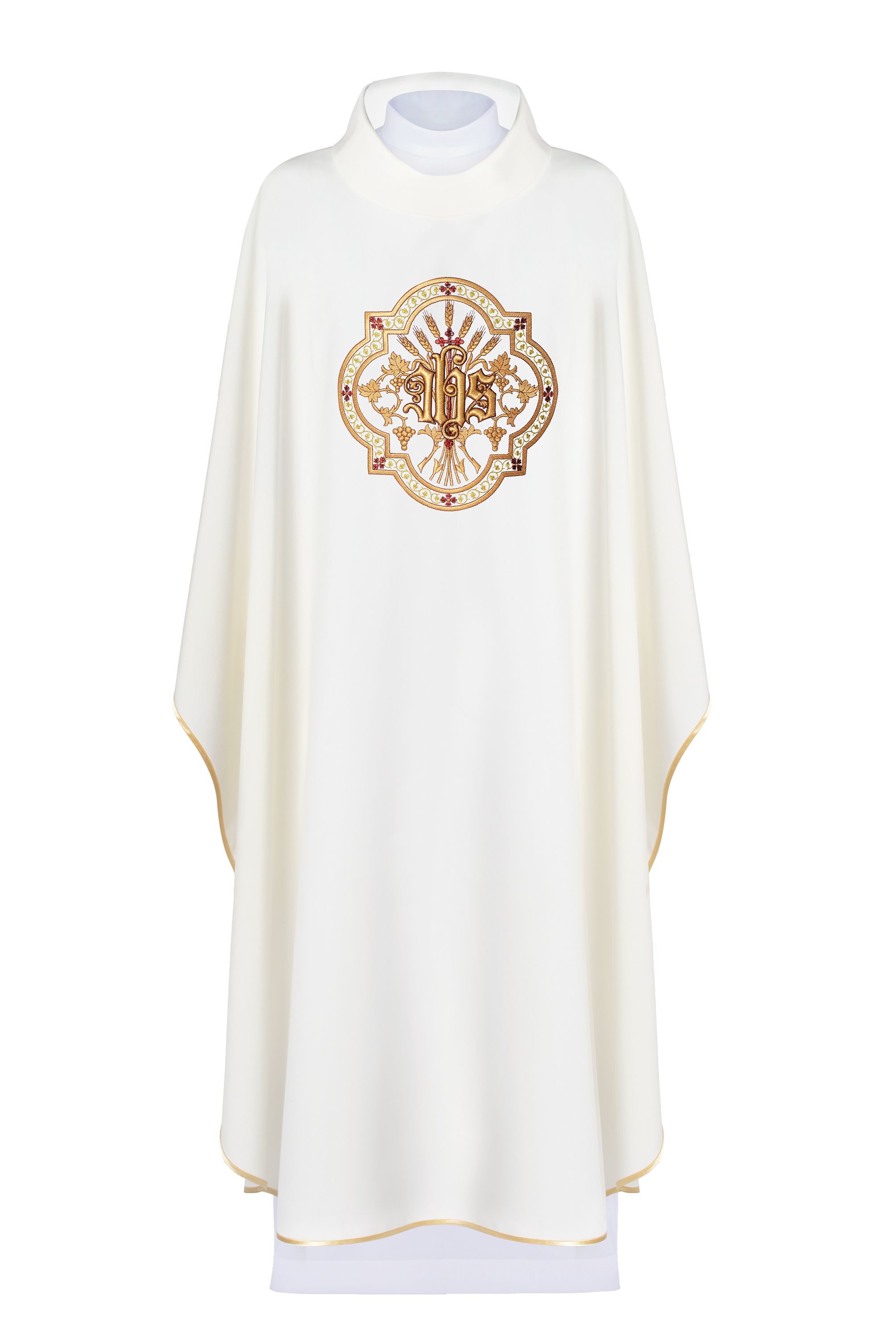 Ornat haftowany IHS i PAX - ecru (H30) - Ornaty białe/ ecru - Nowość