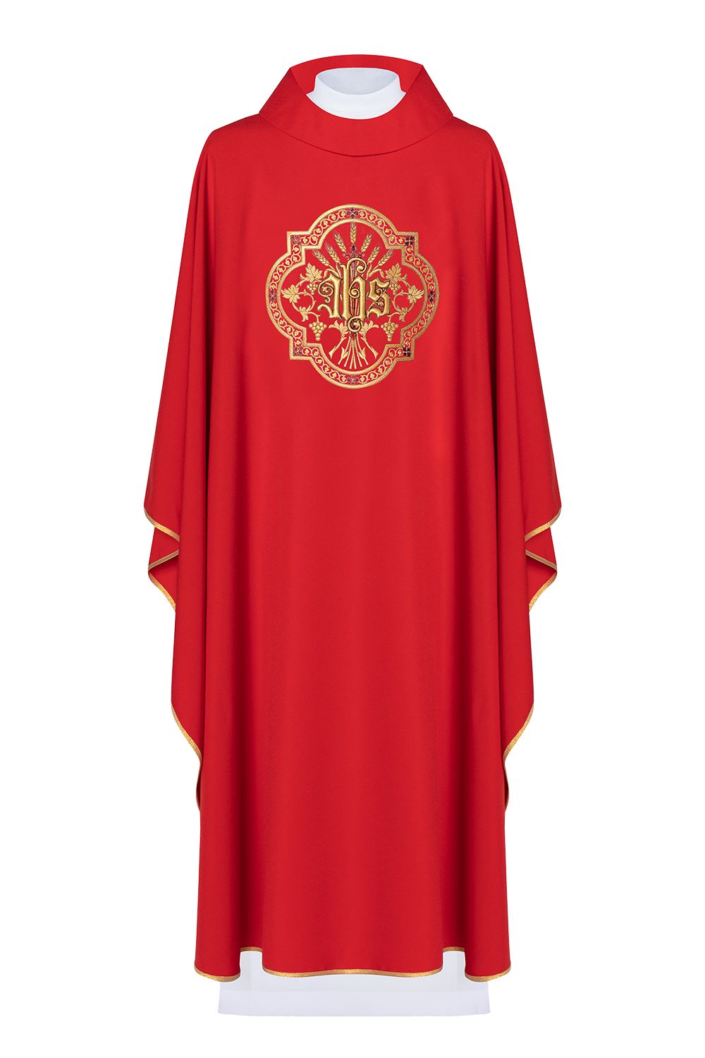 Ornat haftowany IHS i PAX - czerwony (H31) - Ornaty czerwone - Nowość
