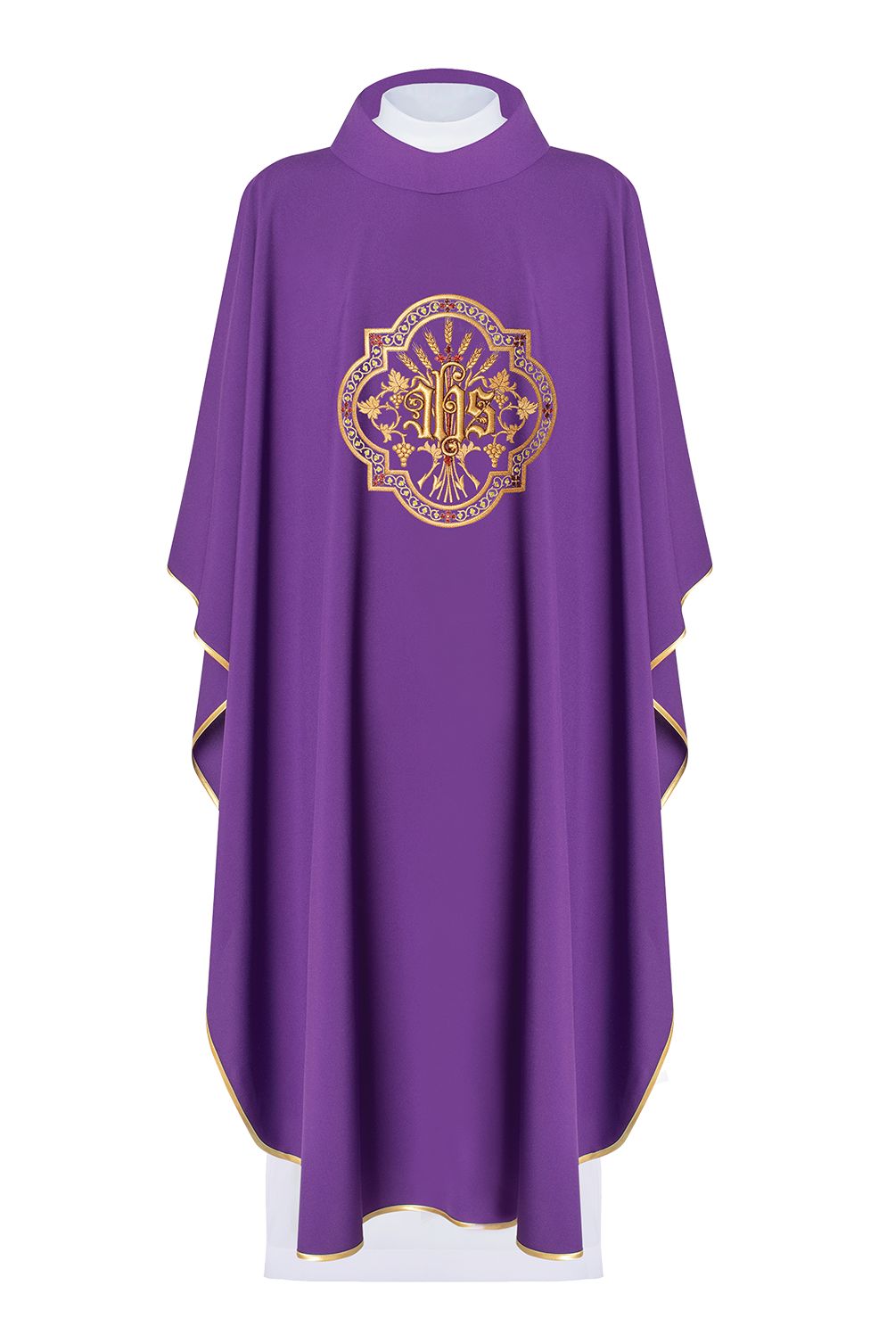 Ornat haftowany IHS i PAX - fioletowy (H32) - Ornaty fioletowe - Nowość